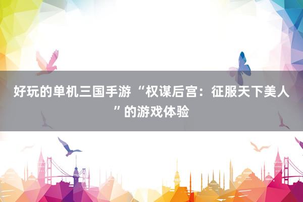 好玩的单机三国手游 “权谋后宫：征服天下美人”的游戏体验