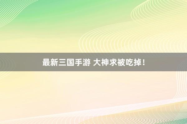 最新三国手游 大神求被吃掉！