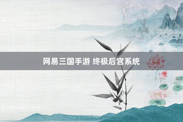 网易三国手游 终极后宫系统