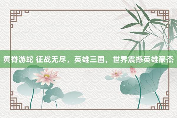 黄脊游蛇 征战无尽，英雄三国，世界震撼英雄豪杰